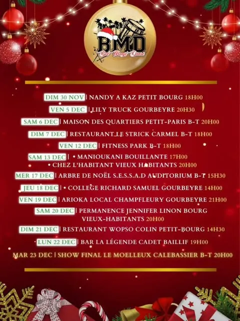 Saison BMD Nwèl, 14 dates
