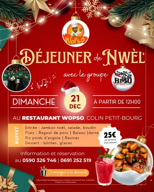 Déjeuner de Nwèl chez Wopso